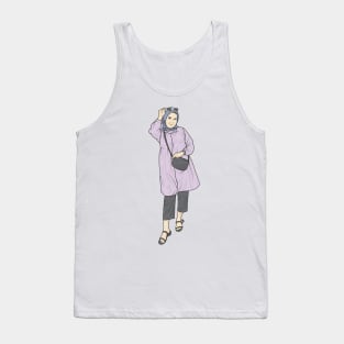 Lavender Black Tank Top